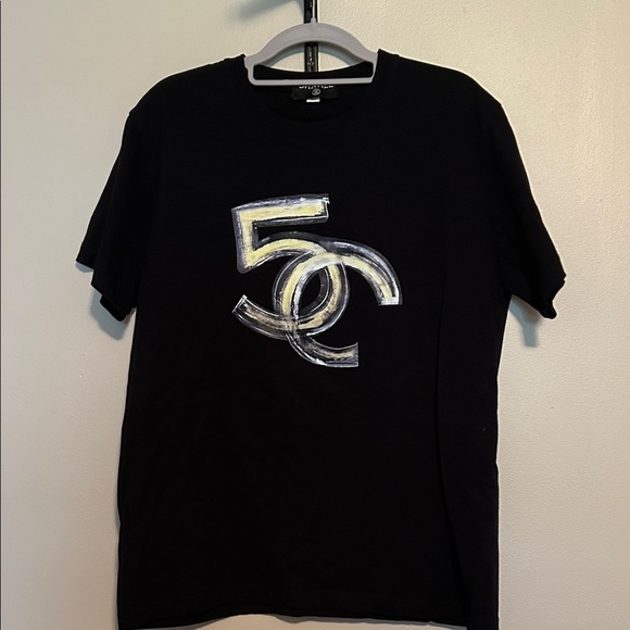 XL CHANEL Black Tee with Silver Graphic - Picture 1 of 5